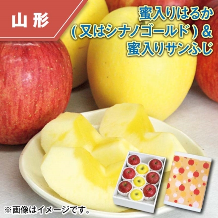 蜜入りはるか（又はシナノゴールド）＆蜜入りサンふじ
