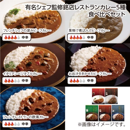 有名シェフ監修銘店レストランカレー5種 食べ比べセット