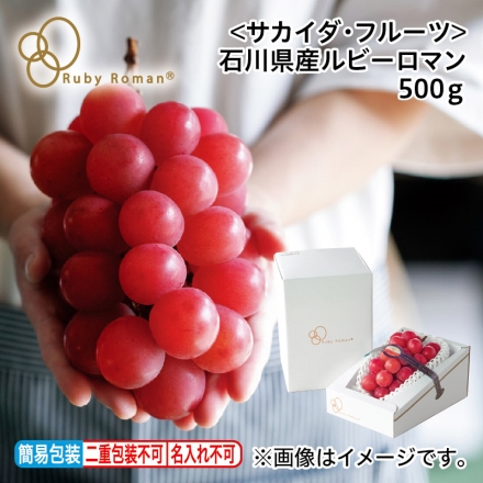 お中元のし付き ＜サカイダ・フルーツ＞石川県産ルビーロマン 500ｇ 御中元 夏ギフト ギフト 贈答