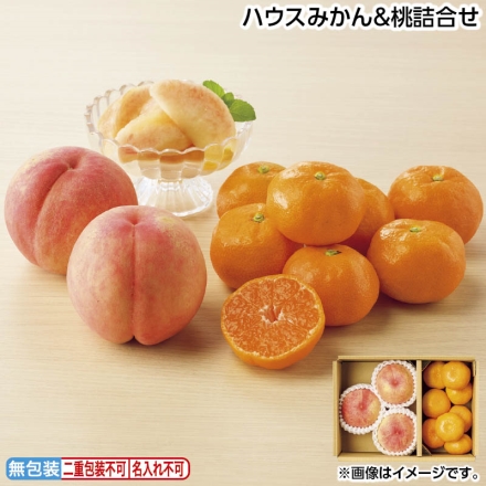 お中元のし付き ハウスみかん＆桃詰合せ ハウスみかん600g、桃700g（3個） 御中元 夏ギフト ギフト 贈答