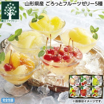 お中元のし付き 山形県産 ごろっとフルーツゼリー5種 御中元 夏ギフト ギフト 贈答
