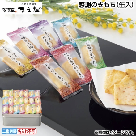 お中元のし付き 感謝のきもち（缶入） 280g（海老マヨ味・胡麻サラダ味：個包装込） 御中元 夏ギフト ギフト 贈答