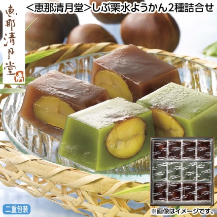 お中元のし付き ＜恵那清月堂＞しぶ栗水ようかん2種詰合せ 御中元 夏ギフト ギフト 贈答