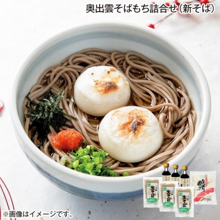 お歳暮のし付き 奥出雲そばもち詰合せ（新そば） 生めん240g・そばつゆ150ml 各3、杵つき餅360g