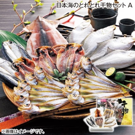 お歳暮のし付き 日本海のとれとれ干物セット Ａ 700g［干しハタハタ6～8尾、干しカレイ2～3枚、アジ開き3枚、飛魚（アゴ）開き2枚、スルメイカ一夜干し1枚］