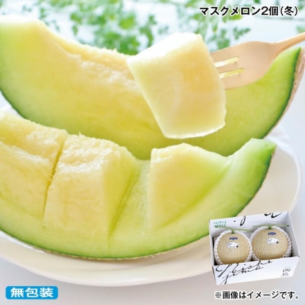 お歳暮のし付き マスクメロン2個（冬）