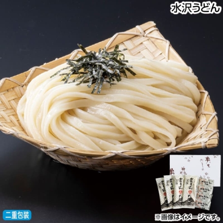お歳暮のし付き 水沢うどん 半生うどん240g・濃縮つゆ70ml 各4