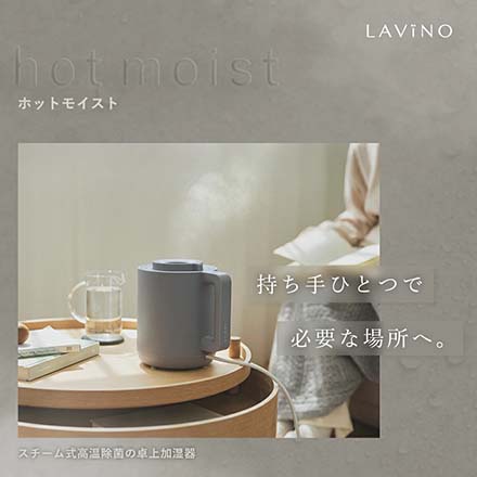 LAViNO ラビーノ ホットモイスト スチーム式 卓上加湿器 8時間連続