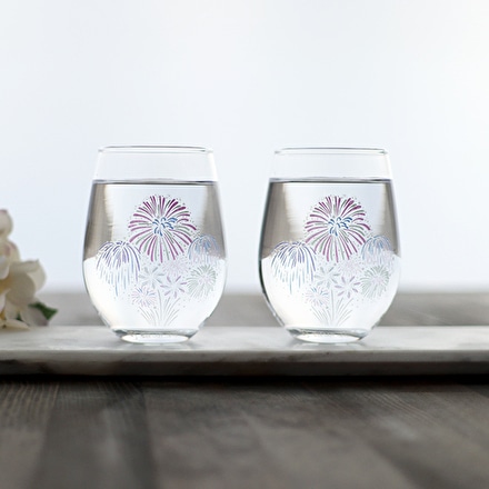 冷感フリーグラス 花火 ペア2個セット