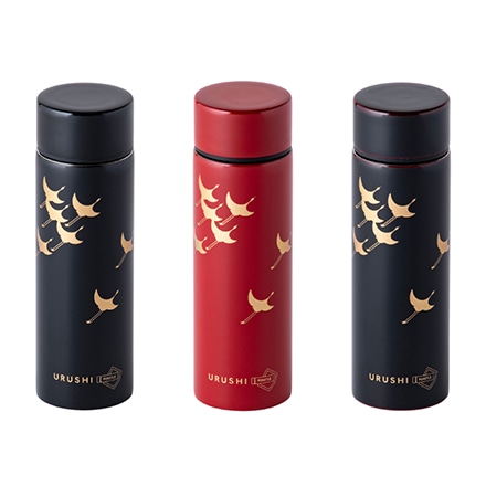 中野漆器 天然漆 水筒 URUSHI POKETLE 飛鶴 漆黒