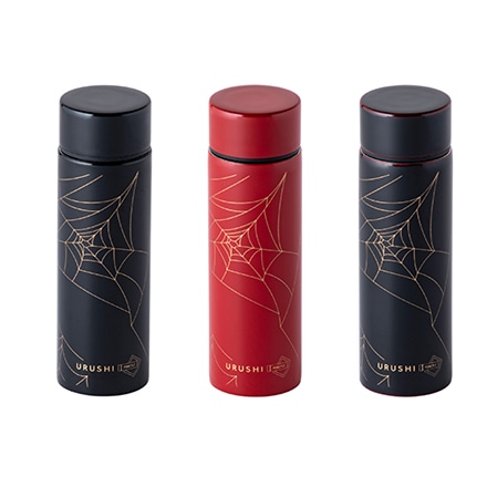 中野漆器 天然漆 水筒 URUSHI POKETLE 蜘蛛の巣 漆黒