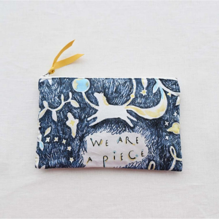 MANAMI SAKURAI Flat Pouch M 'The stars' (Navy)