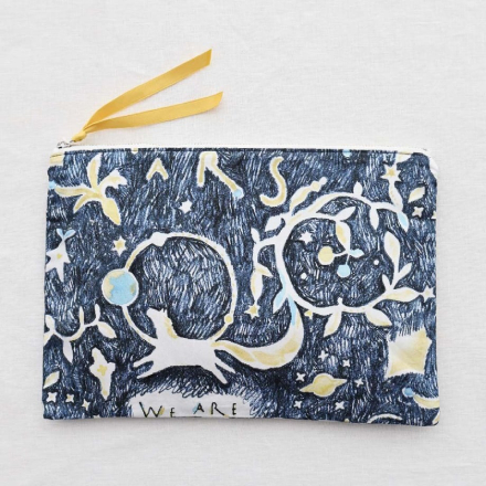 MANAMI SAKURAI Flat Pouch L 'The stars' (Navy)