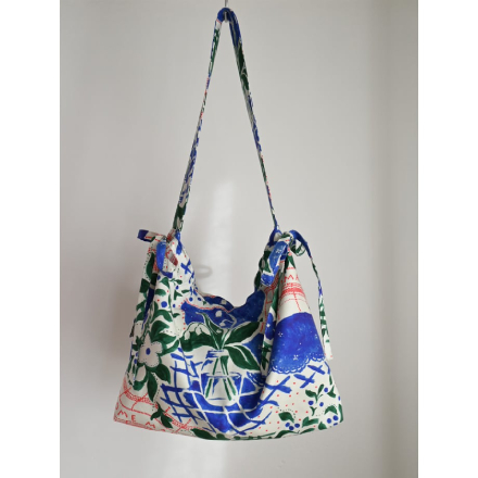 MANAMI SAKURAI Shoulder bag 'Patchwork' (Blue)