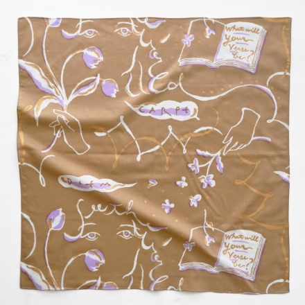 MANAMI SAKURAI Handkerchief 'Carpe Diem' (Beige)