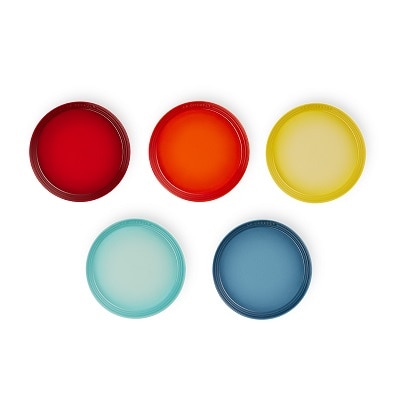 ル・クルーゼ ネオ・ラウンド・プレート 17cm 5枚入り レインボー