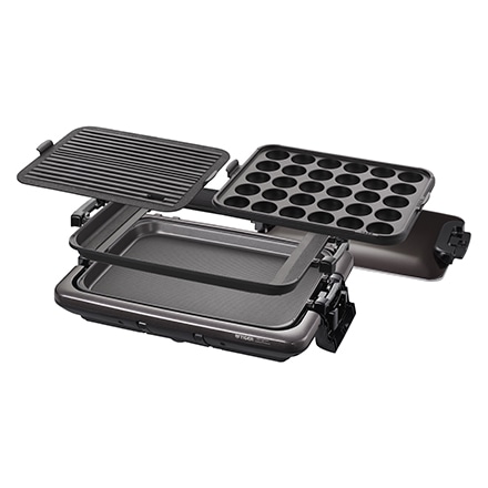 TIGER ホットプレート 3枚プレートタイプ ブラウン CRV-G301T