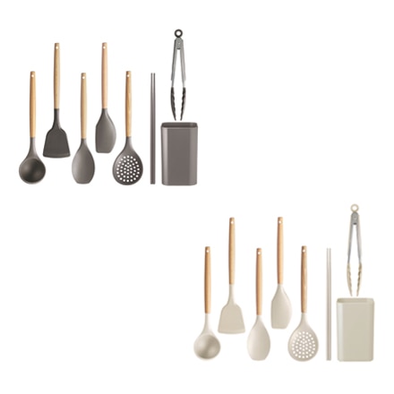 アイリスオーヤマ キッチンツール７点＋スタンドセット チャコールグレー KT-7SS