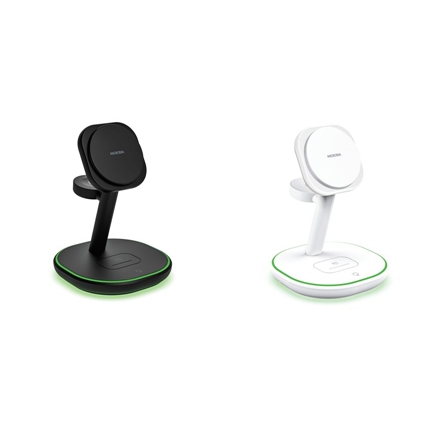 MICRODIA SNAPSTATION Plus 23W 4-in-1 Wireless Charging Station w/Ambient Lighting ブラック 52025