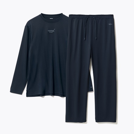 TENTIAL BAKUNE Dry Men's 上下セット（長袖Tシャツ・ロングパンツ） ネイビー M