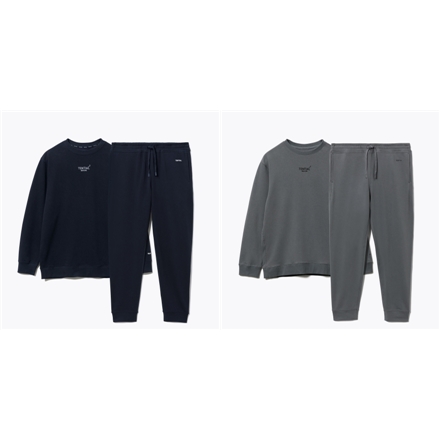 TENTIAL BAKUNE スウェット メンズ 上下セット(長袖クルーネックシャツ・ロングパンツ) ダークグレーL