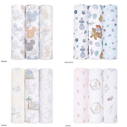 aden + anais おくるみスワドル ミッキー+ミニー 3枚