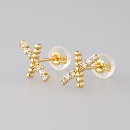 K18 ダイヤピアス(クロスタイプ) 高島屋ラッピング