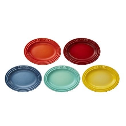 ル・クルーゼ ミニ・オーバル・プレート （5枚入り） レインボー