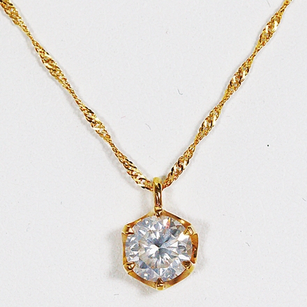 純金0.6ctダイヤペンダント（ダイヤ：Hカラー・Ｉ1クラス・フェアカット）日本製