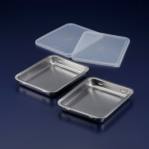 蓋付ステンレスバット ワイド 2個組