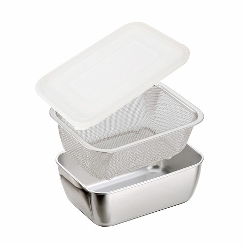 シリコンフタ付 角バット＆ザルセット