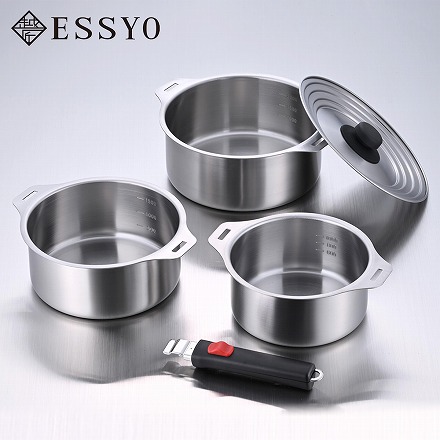 日本製 燕三条 越匠 着脱鍋3点セット 下村企販