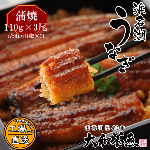 明治40年創業大和養魚 浜名湖うなぎ蒲焼 110g×3尾（計330g）