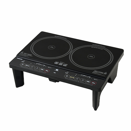 山善（YAMAZEN）IHクッキングヒーター2口脚付きYES-WL1456(B)(ブラック)