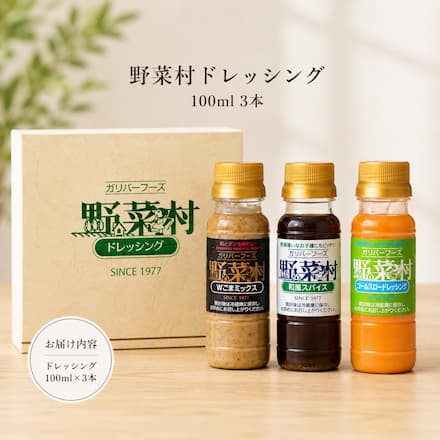 手土産セット 1箱（100ｍｌ×3本：和風スパイス・コールスローマイルド・Ｗごまミックス） 化粧箱入