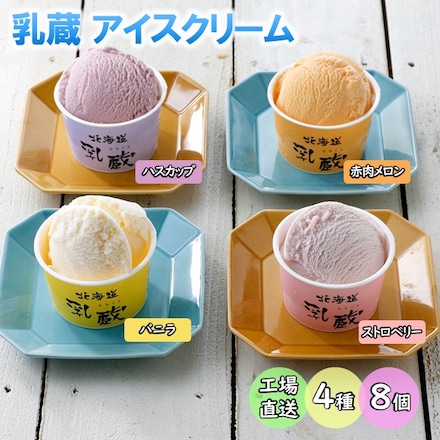 「乳蔵」 北海道アイスクリーム 4種 8個