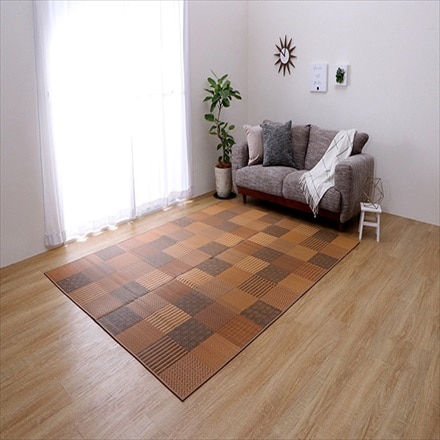 刺し子調い草ラグ 京刺子 191×250cm ベージュ