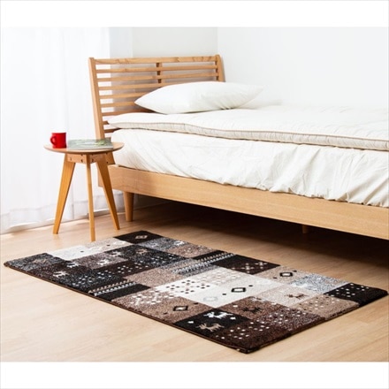 トルコ製 ウィルトン織り ギャベデザインカーペット フォリア 80×140cm ベージュ