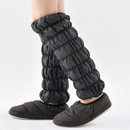 蓄熱効果 もこもこレッグウォーマー ロング ブラック