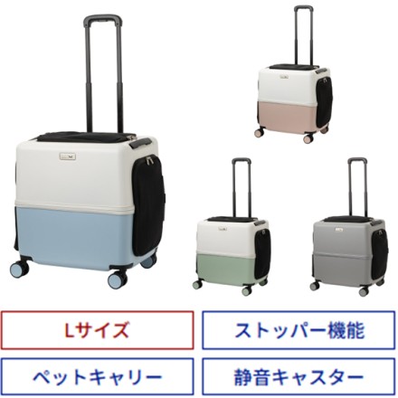 PETiCO ペチコ L-サイズ ペットキャリー スカイブルー×ホワイト