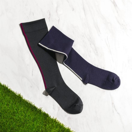 一般医療機器 着圧ソックス コンプレッションソックス ラインタイプ チャコール×レッド