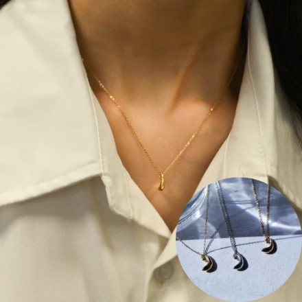 金属アレルギー対応 ニュアンスドロップネックレス ゴールド