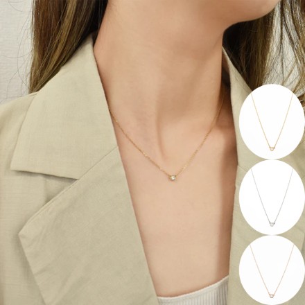 金属アレルギー対応 ジルコニアネックレス ゴールド