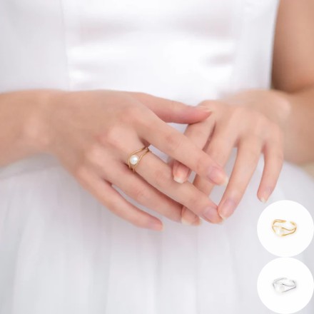 金属アレルギー対応 淡水パール使用 リング ゴールド