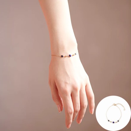 金属アレルギー対応 天然石ブレスレット ゴールド