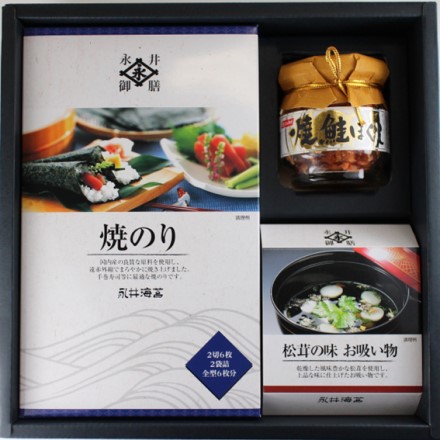 永井御前ギフト 焼海苔　焼鮭ほぐし 松茸の味お吸い物