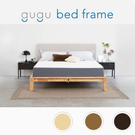 gugu ベッドフレーム ダブルサイズ ブラウンカラー ヘッドボード無し