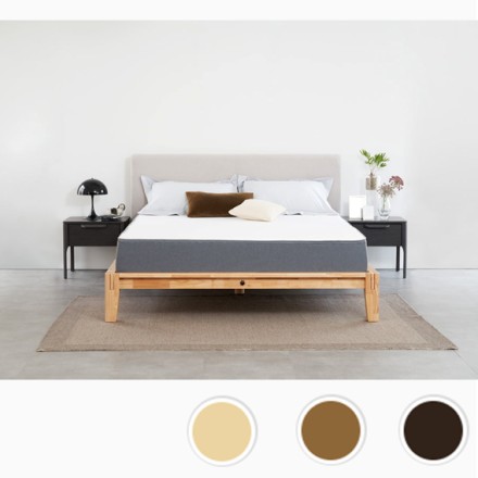 gugu ベッドフレーム シングルサイズ ブラウンカラー ヘッドボード無し