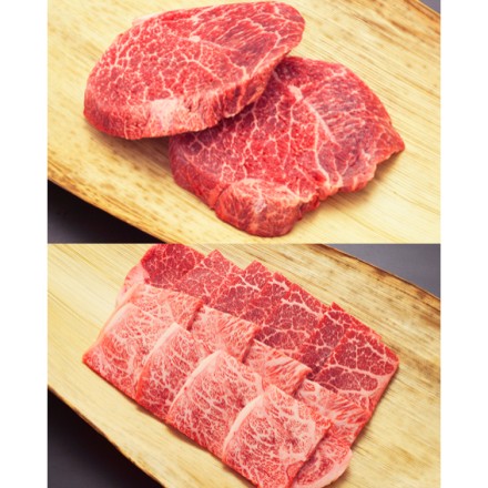 千屋牛A5ランク ステーキ 焼肉セット モモステーキ300ｇ & モモ肩焼肉用 300g