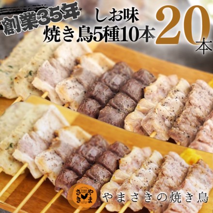 鹿児島県 やまさきの焼き鳥 簡単調理 5種20本入 しお味
